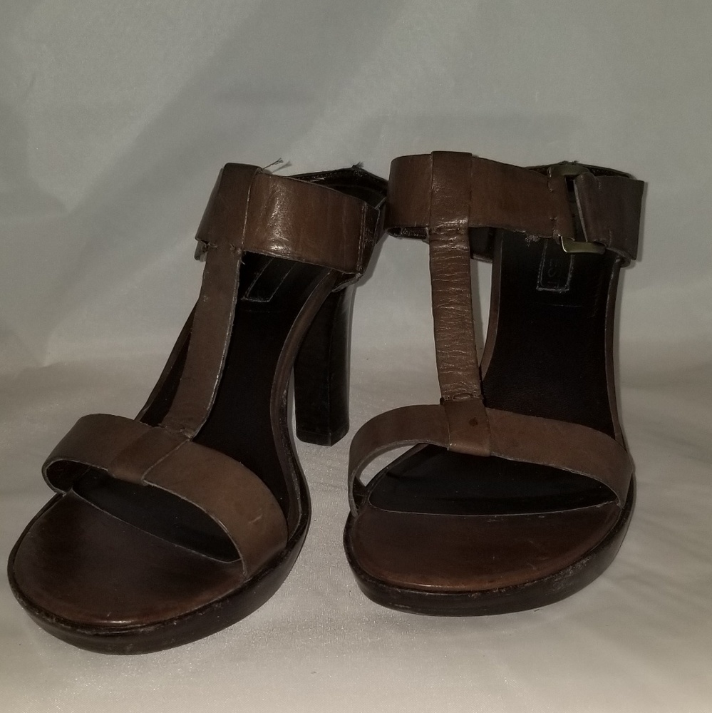 Brown platform sandals